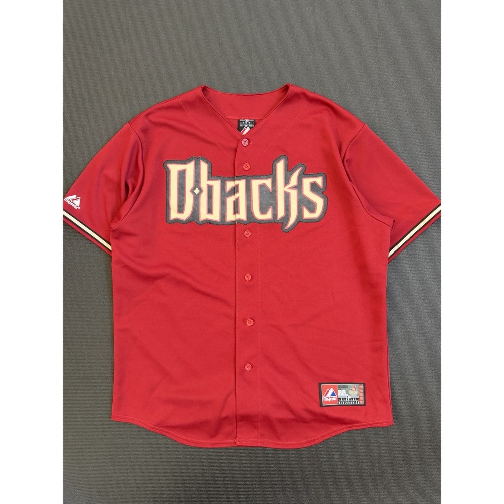 Arizona Daimondbacks Majestic Alternative MLB Red Baseball Jersey Sz L Men's